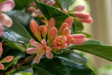 Poster - Close up of blooming Buddha s hand plant in orangery garden