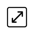 © keystoker - The graphic features a clear, minimalistic design showing a resize icon with arrows pointing diagonally outward within a square border, commonly used in software