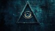 © sarun - Illuminati eye symbol inside a triangle, set against a dark, mysterious background, representing secret societies and conspiracy theories.