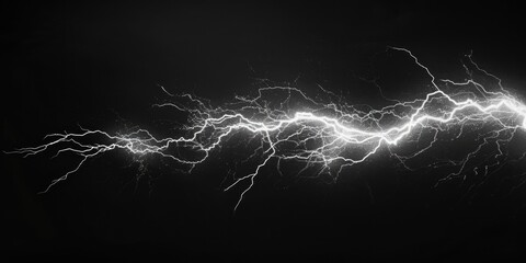 Wall Mural - A black and white photo of a lightning bolt