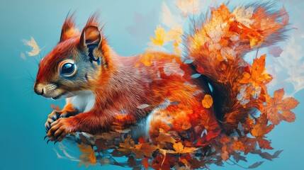 Poster - squirrel in the forest