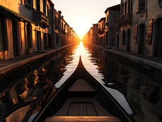 Gondola Ride at Sunset in Venice