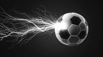 Sticker - An Electrifying Representation of a Soccer Ball in Motion