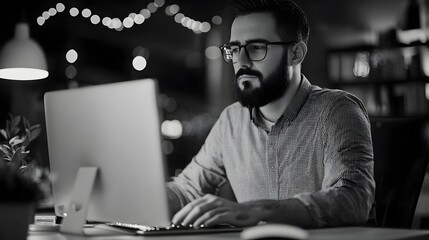 Wall Mural - focused full stack developer immersed in sleek software creation process