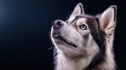 Wall Mural - A minimalist alaskan malamute photo with precise color corrections and light adjustments