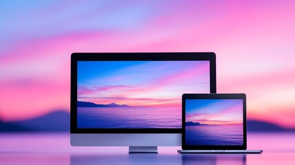 Wall Mural - responsive website design showcased across multiple devices for modern web development