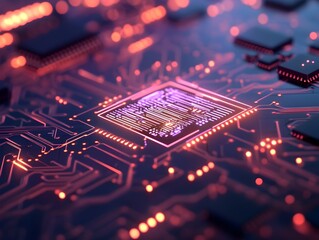 Wall Mural - mesmerizing radiant circuit board design conveying cutting edge technology