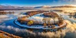 © Arethaawykoff - Horseshoe Lake, Illinois, USA (A classic example of an oxbow lake, formed when a river meander was cut off) in January, with misty fog rolling in, shrouding the surrounding landscape