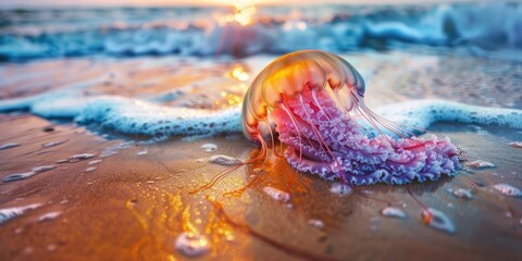 Poster - Jellyfish beached on the shore