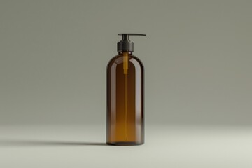 Poster - A brown glass bottle with a black pump