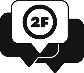 Poster - Black and white icon representing a two factor authentication concept for securing login