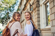 © Sanc/peopleimages.com - Back, portrait or women walking in urban area for trendy fashion, school holiday or university break. Trip, smile and happy girlfriends in city for sightseeing adventure, bonding and explore town