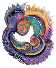 Poster - A vibrant, swirling fractal design showcasing intricate patterns and colors.