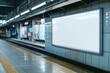 © Maftuh - White mockup advertising billboard in subway station and city roadside