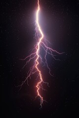 Wall Mural - a lightning bolt illuminates the dark night sky, surrounded by stars