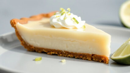 Poster - Closeup of a Slice of Key Lime Pie