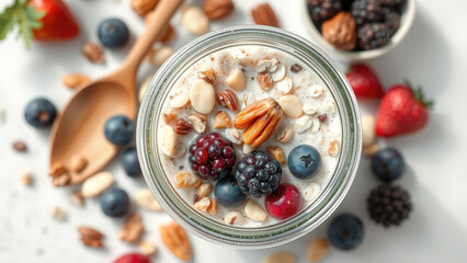 Sticker - Close up of a delicious and healthy breakfast bowl