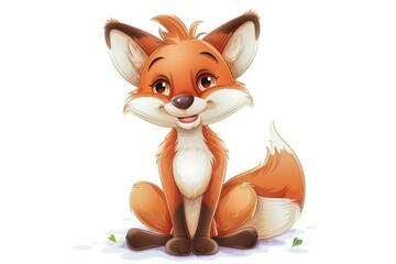 Poster - A small fox perched on the ground, looking around