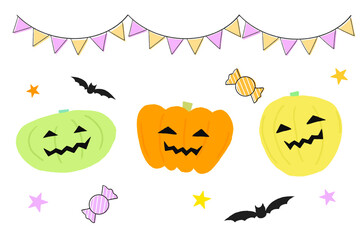 Clip art of Halloween on white background