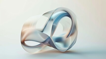 Poster - Abstract 3D rendering of a glassy, swirling, translucent object.