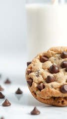 Wall Mural - Chocolate Chip Cookie with Milk