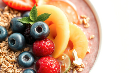 Poster - Close-Up of a Smoothie Bowl with Fresh Fruits and Granola