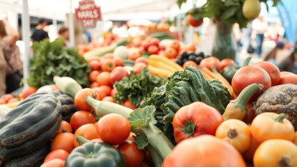 Wall Mural - Fresh Produce at a Farmers Market