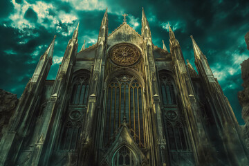 Gothic horror demonic cathedral out of a fantasy