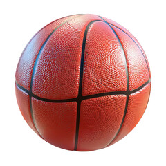 round basketball isolated on transparent background, generative ai