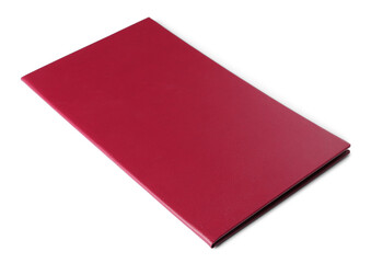 One red hardcover book isolated on white