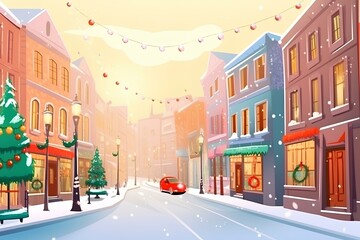 Canvas Print - street in winter