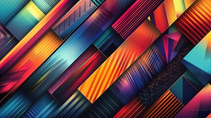 Wall Mural - A colorful pattern of lines on a textured surface