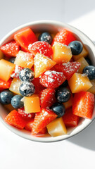 Canvas Print - Fresh fruit salad with blueberries and powdered sugar