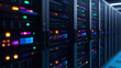 © Bi - Data Center Servers with Colorful Lights - Perfect for Network and Technology Concepts