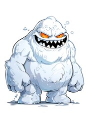 Sticker - Snow Monster Cartoon Illustration