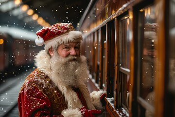 Wall Mural - A man dressed in santa claus claus claus claus claus claus claus claus claus claus claus claus claus claus claus claus claus claus claus claus claus claus claus