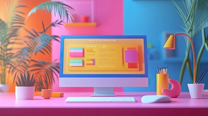 Wall Mural - 32. animated gif of a website loading screen, engaging user interface design, interactive web experi