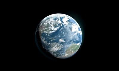 Wall Mural - The planet Earth floats in the vast, dark expanse of space.