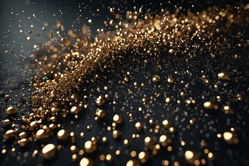 Wall Mural - Golden Sparkles on Dark Background