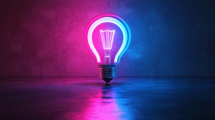 Poster - Neon Light Bulb