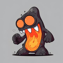 Sticker - A Fiery and Funny Monster