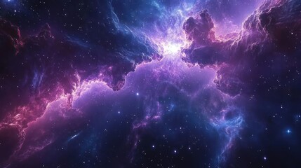 Wall Mural - A view of a galaxy with various bright stars and nebulae.