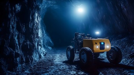 Wall Mural - advanced iot powered robotic inspections in a challenging deep underground mine environment
