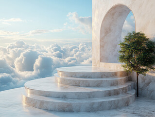 Wall Mural - Stone Steps in the Clouds.