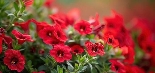 Poster - Vibrant Red Flowers in Bloom