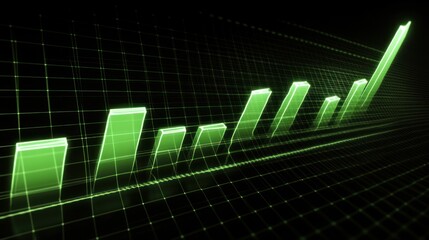 Chart of business data graph diagram and growth financial graphic report information on futuristic finance background with stock market economy infographic template