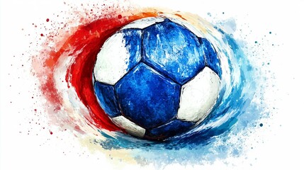 Wall Mural - The Energetic Movement of a Soccer Ball in Action