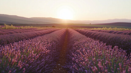 Wall Mural - lavender fields in the afternoon, Ai generated Images