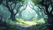 © Tonadech - A mysterious forest with exaggerated shadows and hidden creatures