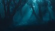 © Tonadech - A dark mysterious forest with exaggerated shadows and fog